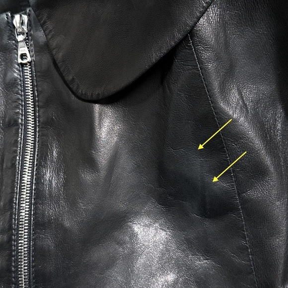 Marni Lambskin Lamb Leather Peplum Assymetrical Black Jacket Womens 40 - Picture 7 of 16